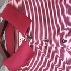 Men's Red white striped Grand Slam XL  Golf Polo all activities. New no tags